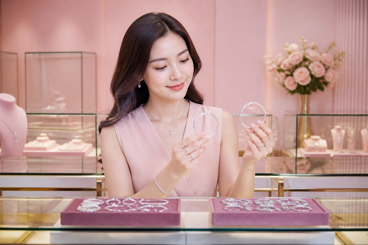 So sánh ánh kim của hai dòng bạc cao cấp tại showroom DNJ Silver