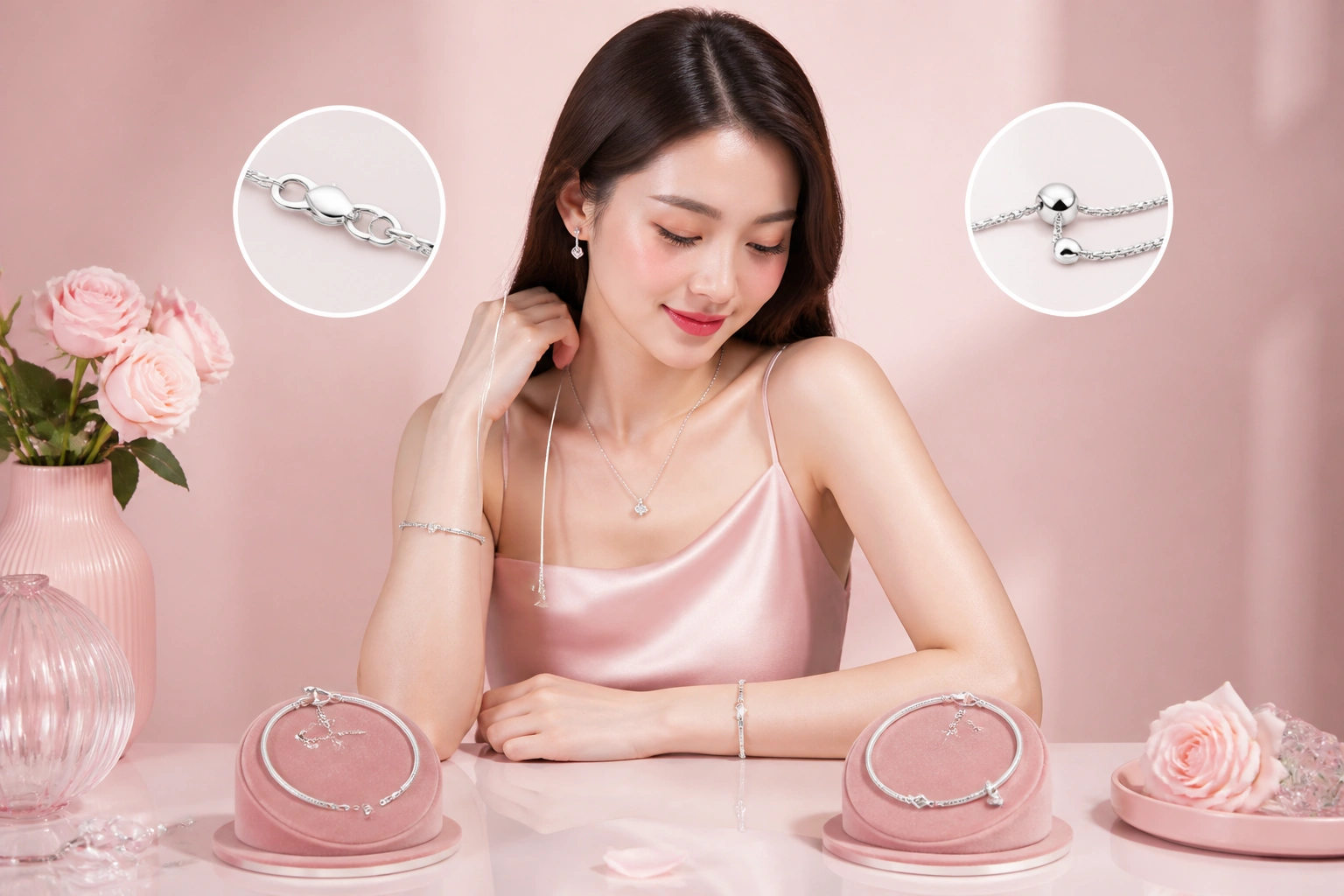 So sánh các loại khóa vặn và khóa trượt trên vòng tay bạc