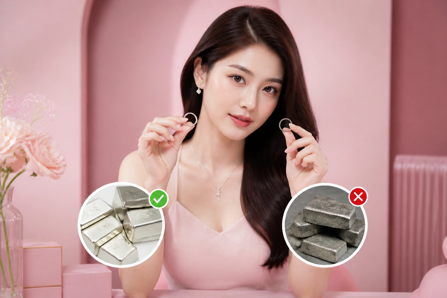 So sánh lõi bạc chuẩn S925 và lõi bạc pha tạp chất bị xỉn đen