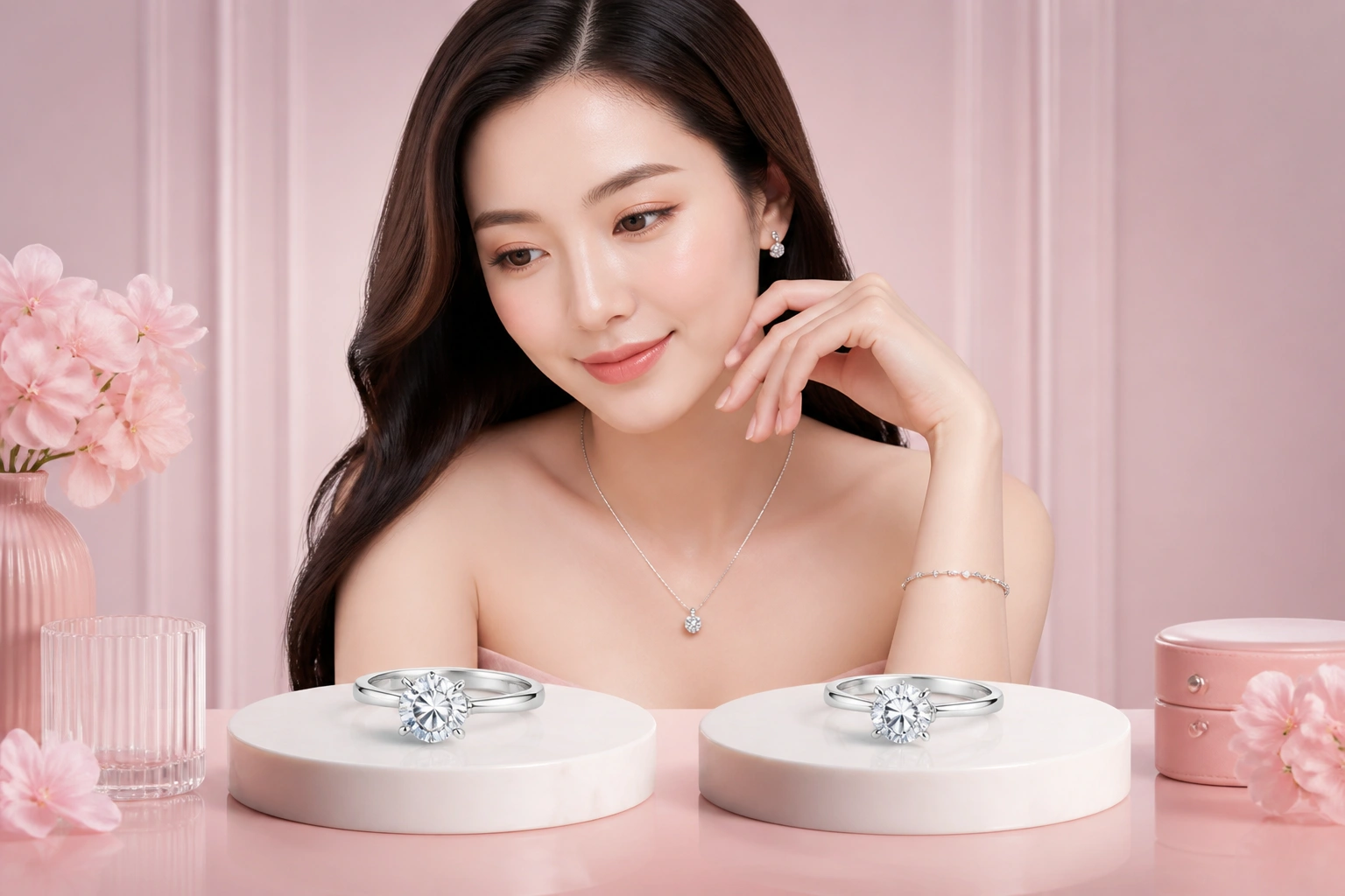 So sánh độ bóng giữa trang sức bạc nguyên bản và bạc xi bạch kim