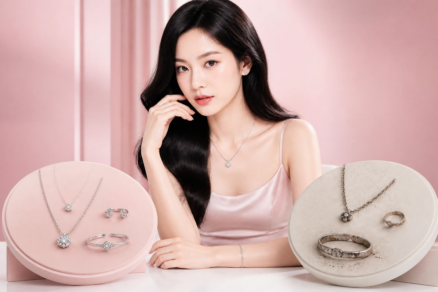So sánh trang sức bạc S925 chuẩn và bạc giá rẻ bị bong tróc lớp xi