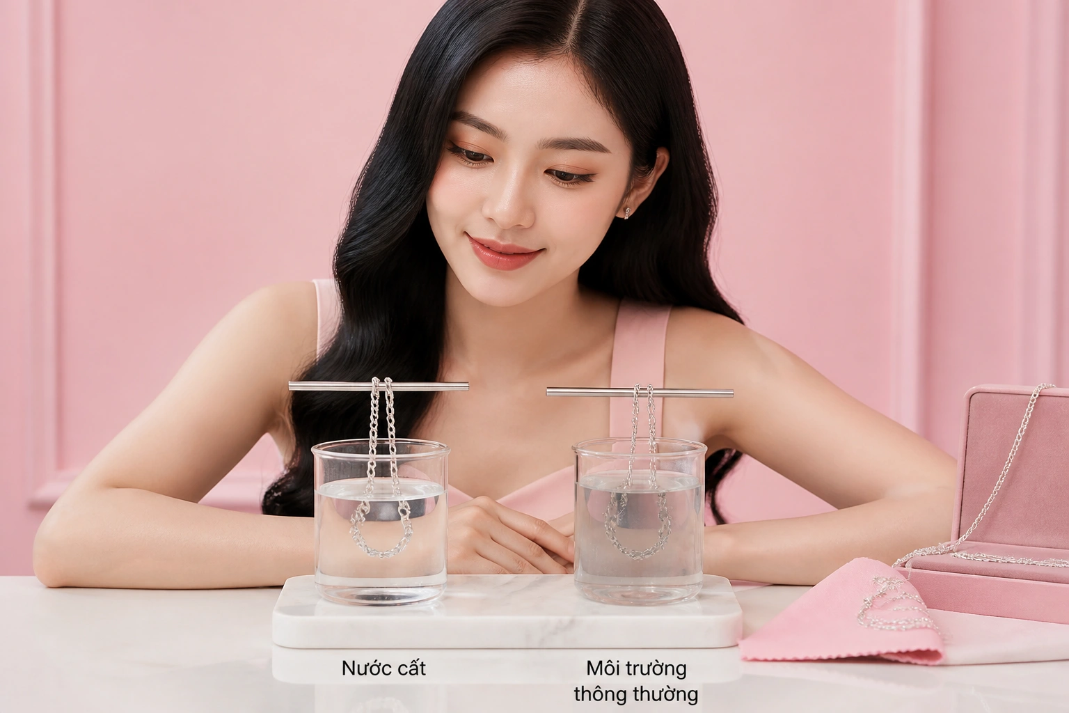 Thí nghiệm so sánh độ sáng của bạc trong nước cất và môi trường thông thường