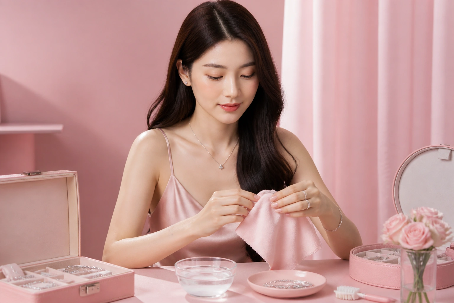 Vệ sinh trang sức bạc định kỳ giúp giữ độ sáng bóng
