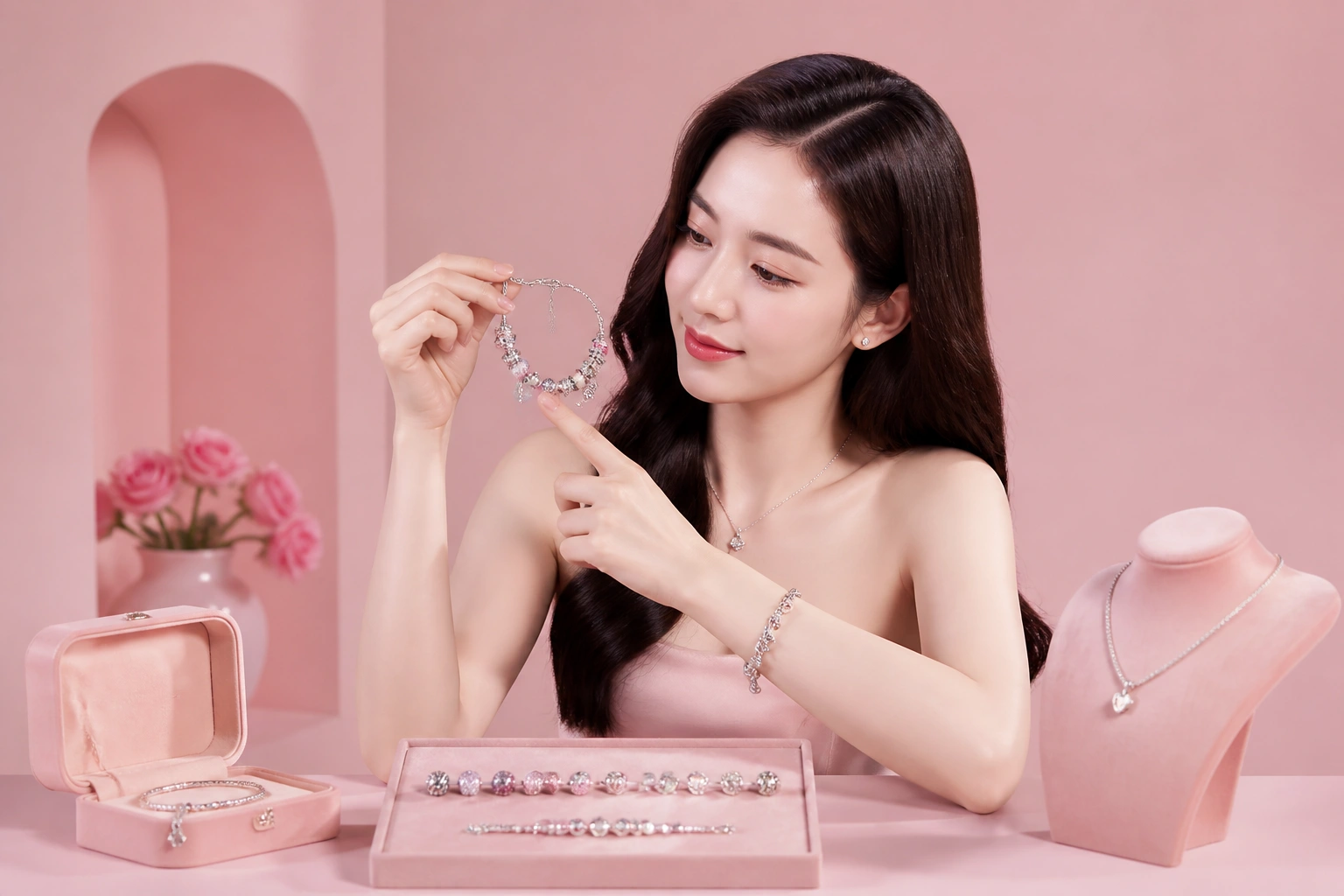 Video hướng dẫn mix vòng charm máy bay và cỏ 4 lá tại showroom DNJ Silver