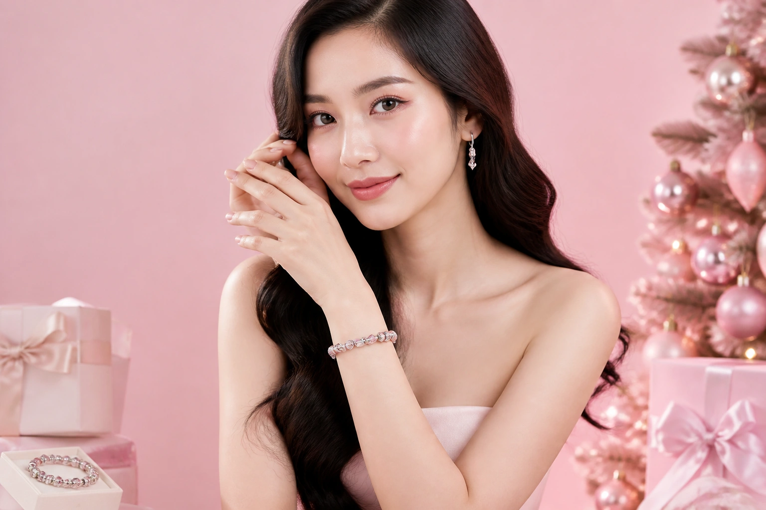 Vòng charm bạc S925 mix cùng các hạt charm đính đá sang chảnh cho mùa lễ hội