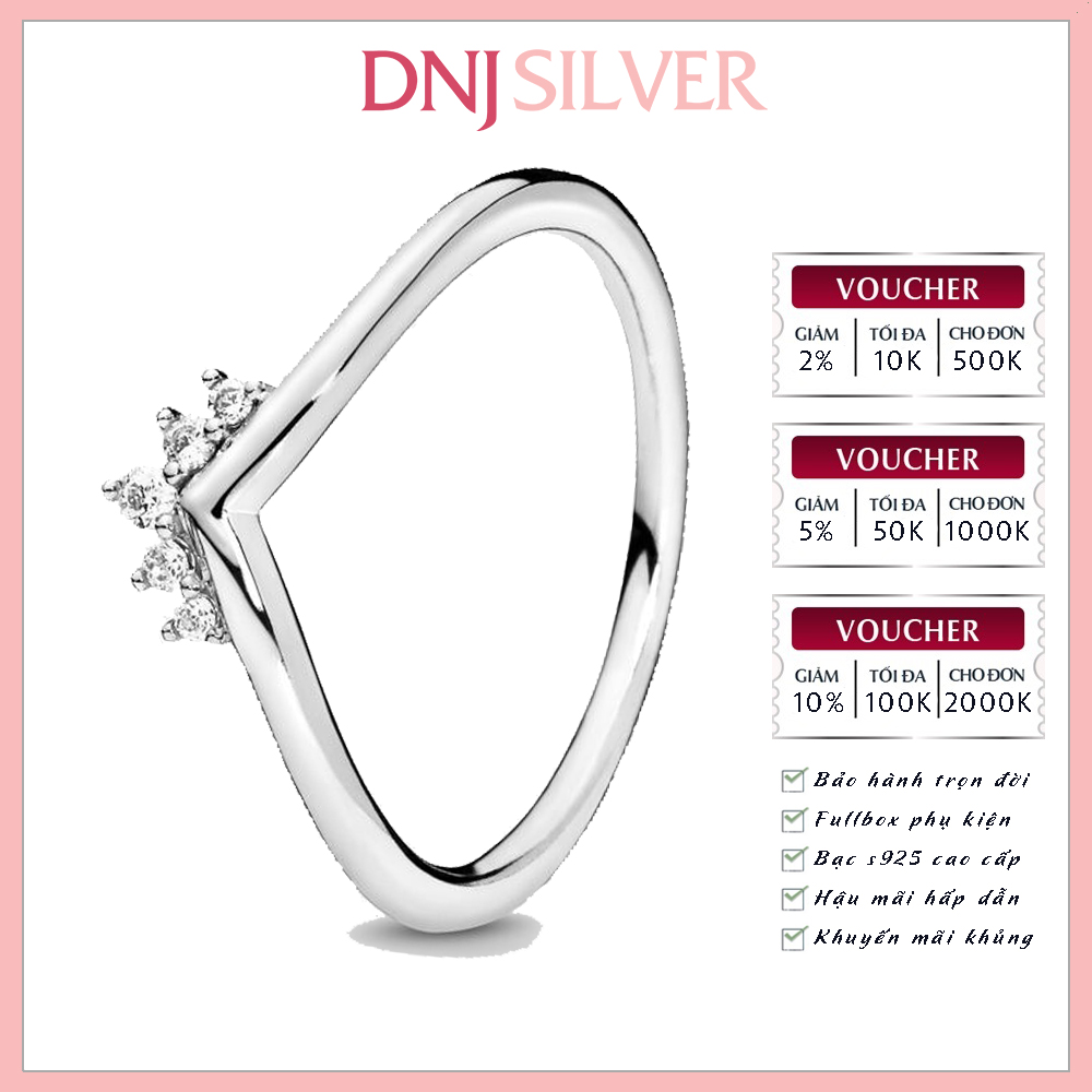 Nhẫn bạc 925 cao cấp - Nhẫn Tiara Wishbone