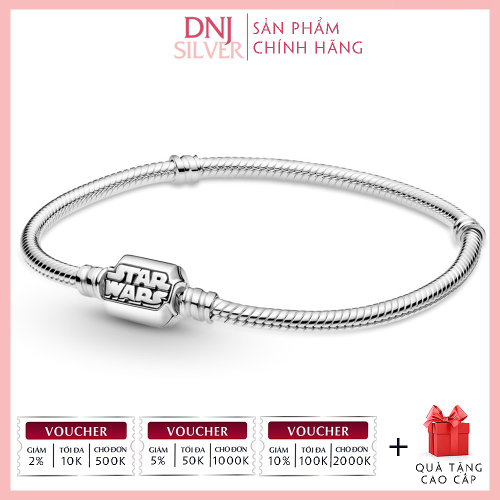 Vòng tay charm bạc 925 cao cấp - Vòng charm Moments Star Wars Snake Chain Clasp - Vòng tay dành cho nam và nữ - Vòng mềm