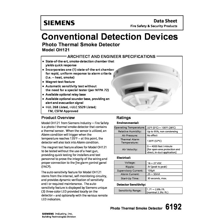 Đầu báo khói nhiệt loại thường OH121