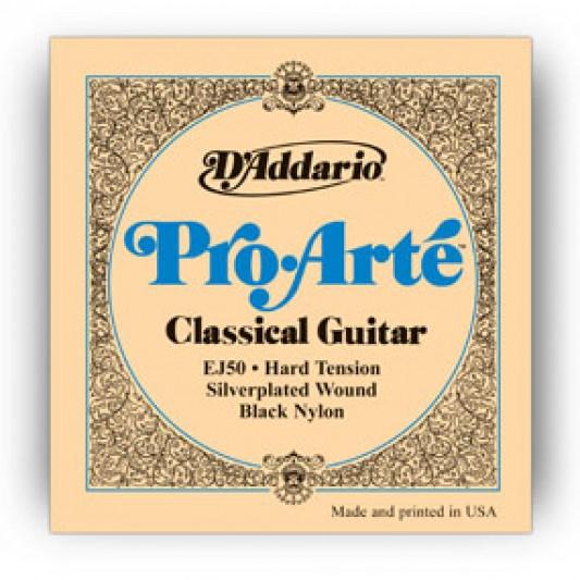 D'Addario EJ50 Pro-Arte Black Nylon Classic Guitar Strings Hard Tension