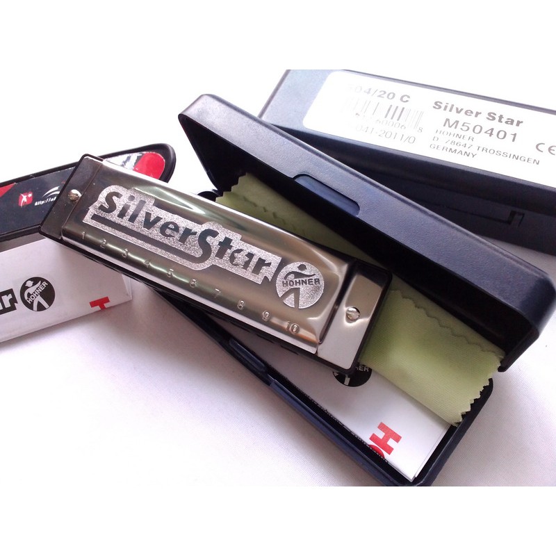 Kèn Harmonica HOHNER Silver Star 10 lỗ toneC Tremolo