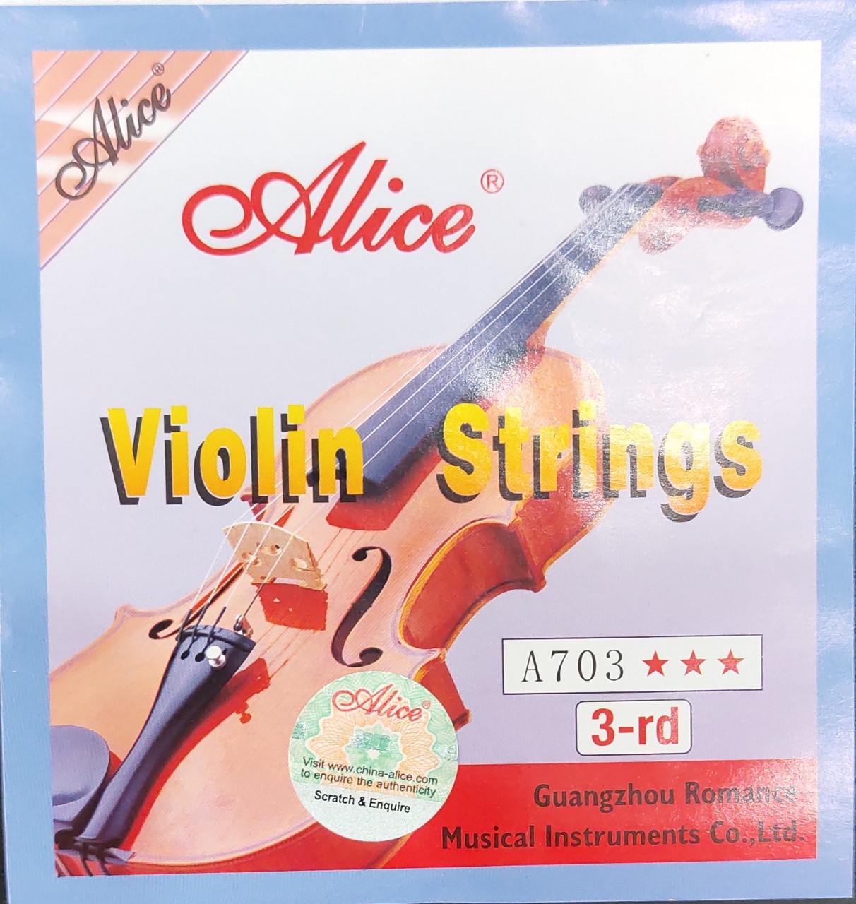 Dây violin lẻ số 3-rd Alice A703