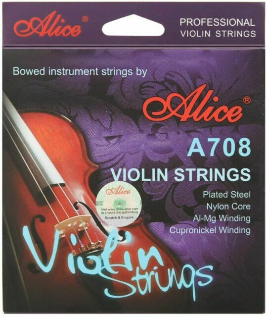 Dây Violin Alice A708 Plated Steel, Nylon Core, Al-Mg Winding, Cupronickel Winding