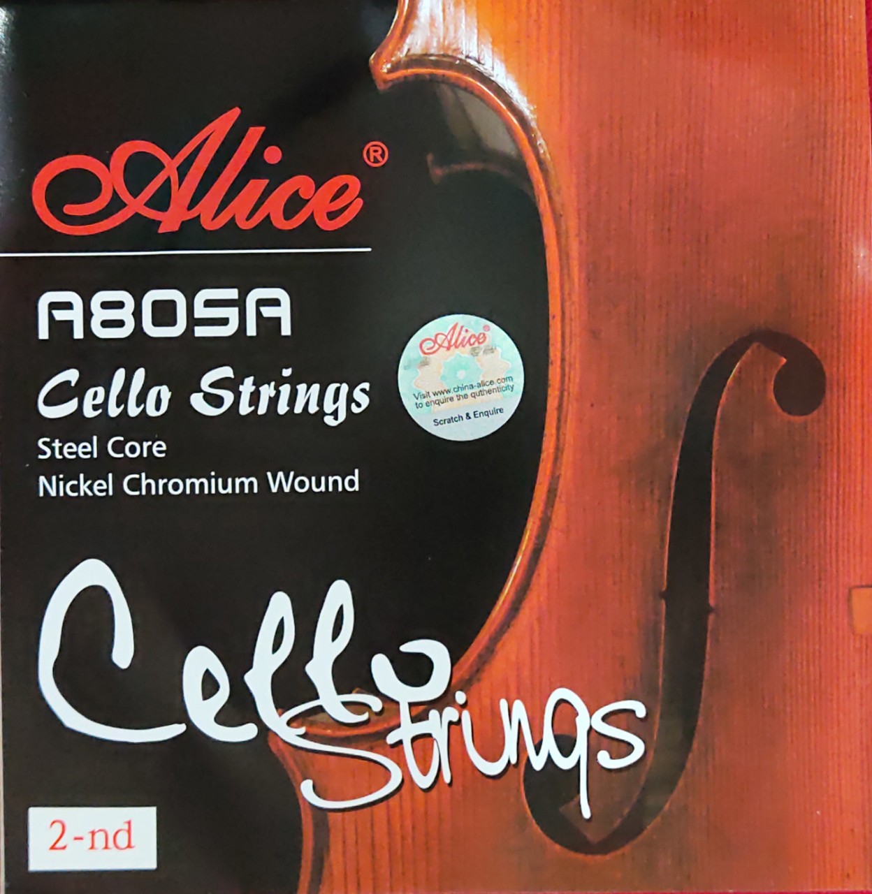 Dây số 2 Cello Alice A805A Steel Core, Nickel Chromium Wound