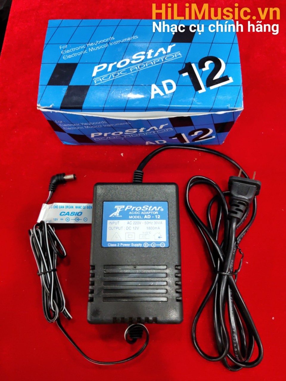 Nguồn đàn Casio Adaptor ProStar AD-12 xanh