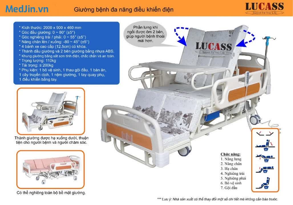 Giường bệnh điện cơ 11 chức năng Lucass GB-4