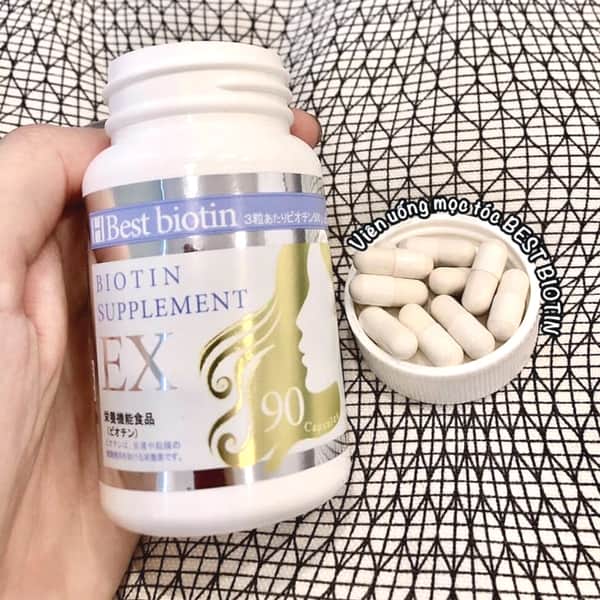 Thực phẩm chức năng Viên uống hỗ trợ mọc tóc Best Biotin Supplement EX 90 viên Nhật
