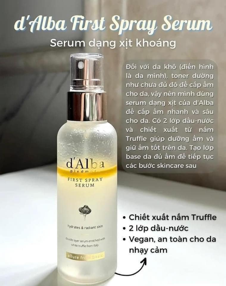 XỊT KHOÁNG D'ALBA FIRST SPRAY SERUM 100ML