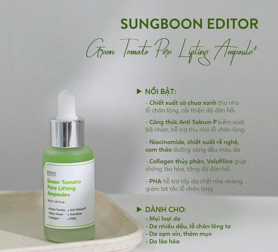 𝗦𝗲𝗿𝘂𝗺 𝗰𝗮̀ 𝗰𝗵𝘂𝗮 𝘅𝗮𝗻𝗵 𝗦𝗨𝗡𝗚𝗕𝗢𝗢𝗡 𝗘𝗱𝗶𝘁𝗼𝗿 𝗚𝗿𝗲𝗲𝗻 𝗧𝗼𝗺𝗮𝘁𝗼 30ml