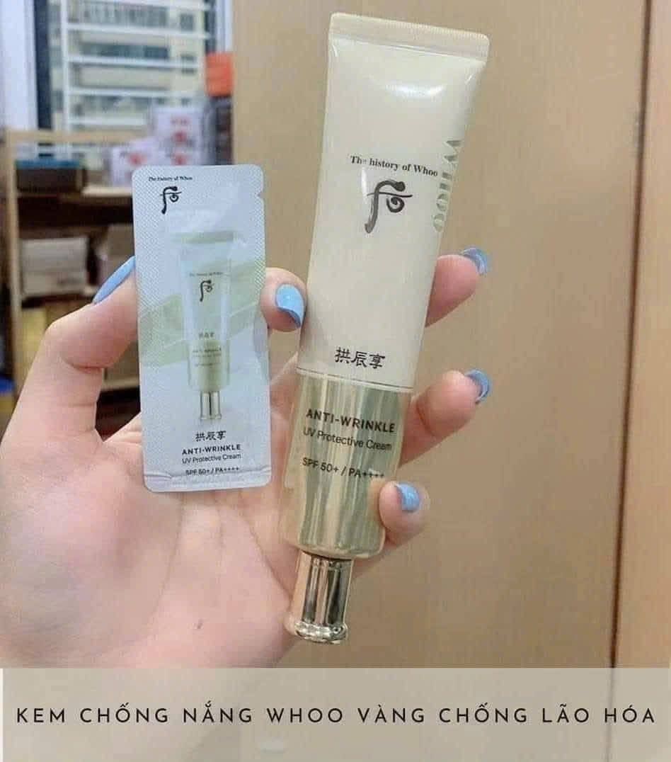 Gói Kem Chống Nắng Chống Nhăn WhooGongjinhyang Anti Wrinkle UV Protective Cream SPF 50+ PA++++