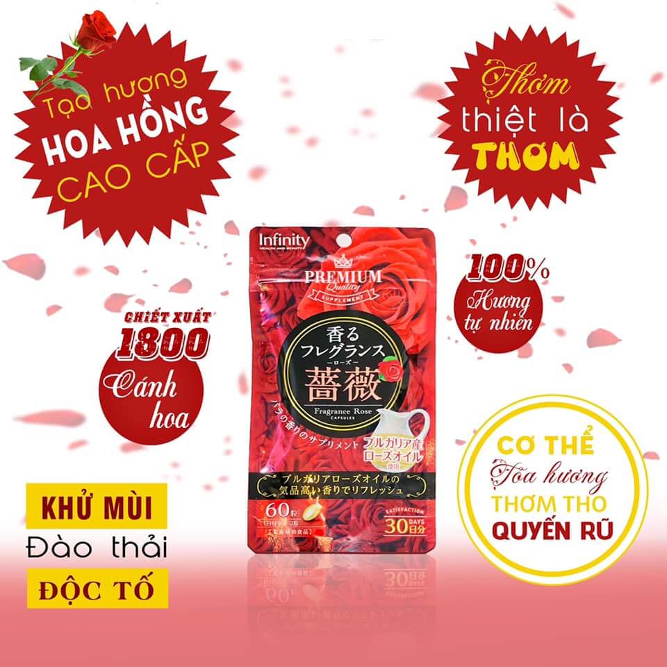 Viên thơm cơ thể Infinity hoa hồng Bulgaria Nhật Bản