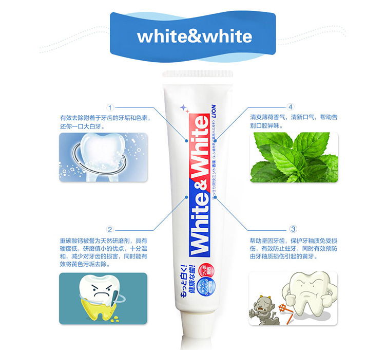 KEM ĐÁNH RĂNG WHITE & WHITE LION NHẬT BẢN