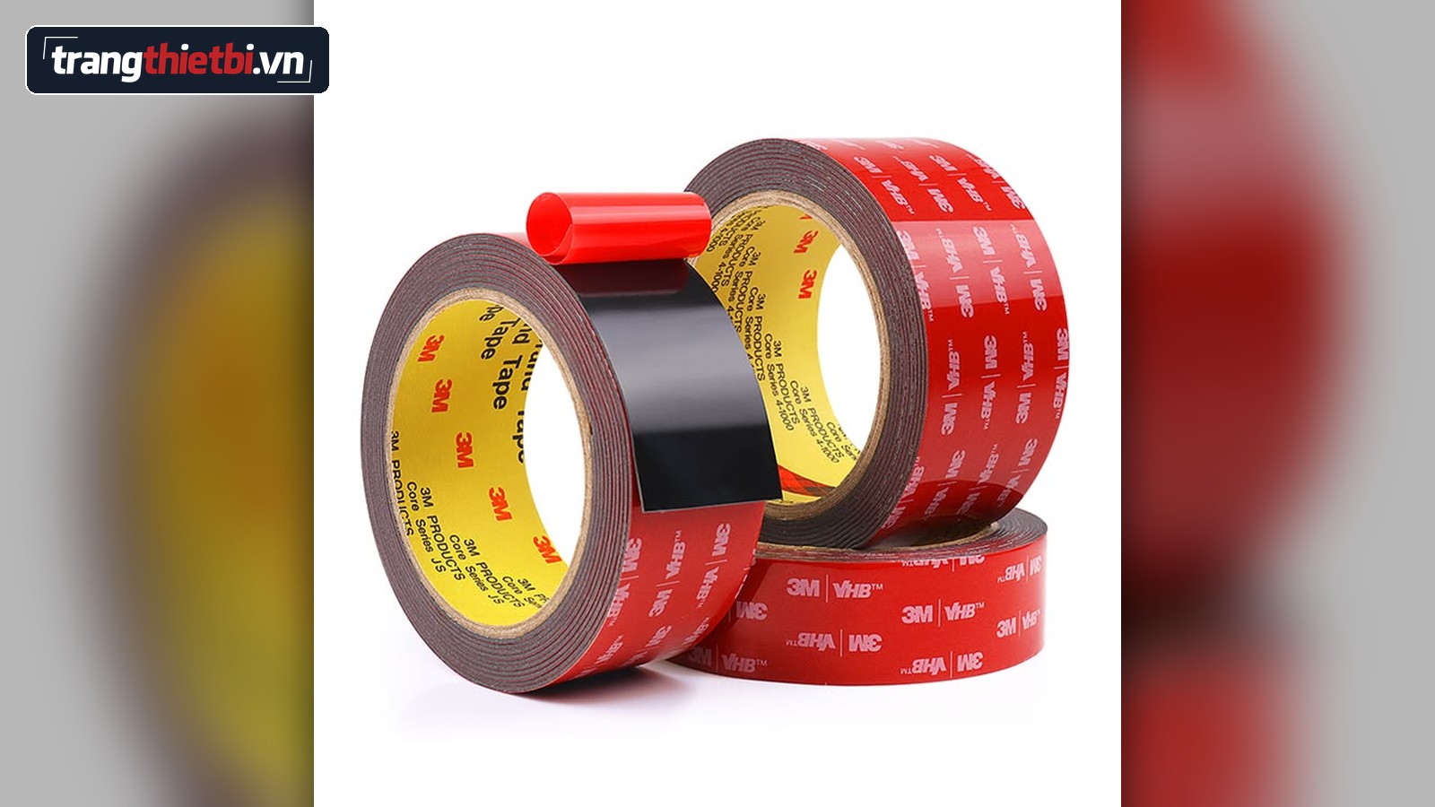 Cuộn băng keo xốp 2 mặt cường lực 3M VHB 5952 lớp nền xốp đen bám dính siêu chắc dùng trong lắp ráp