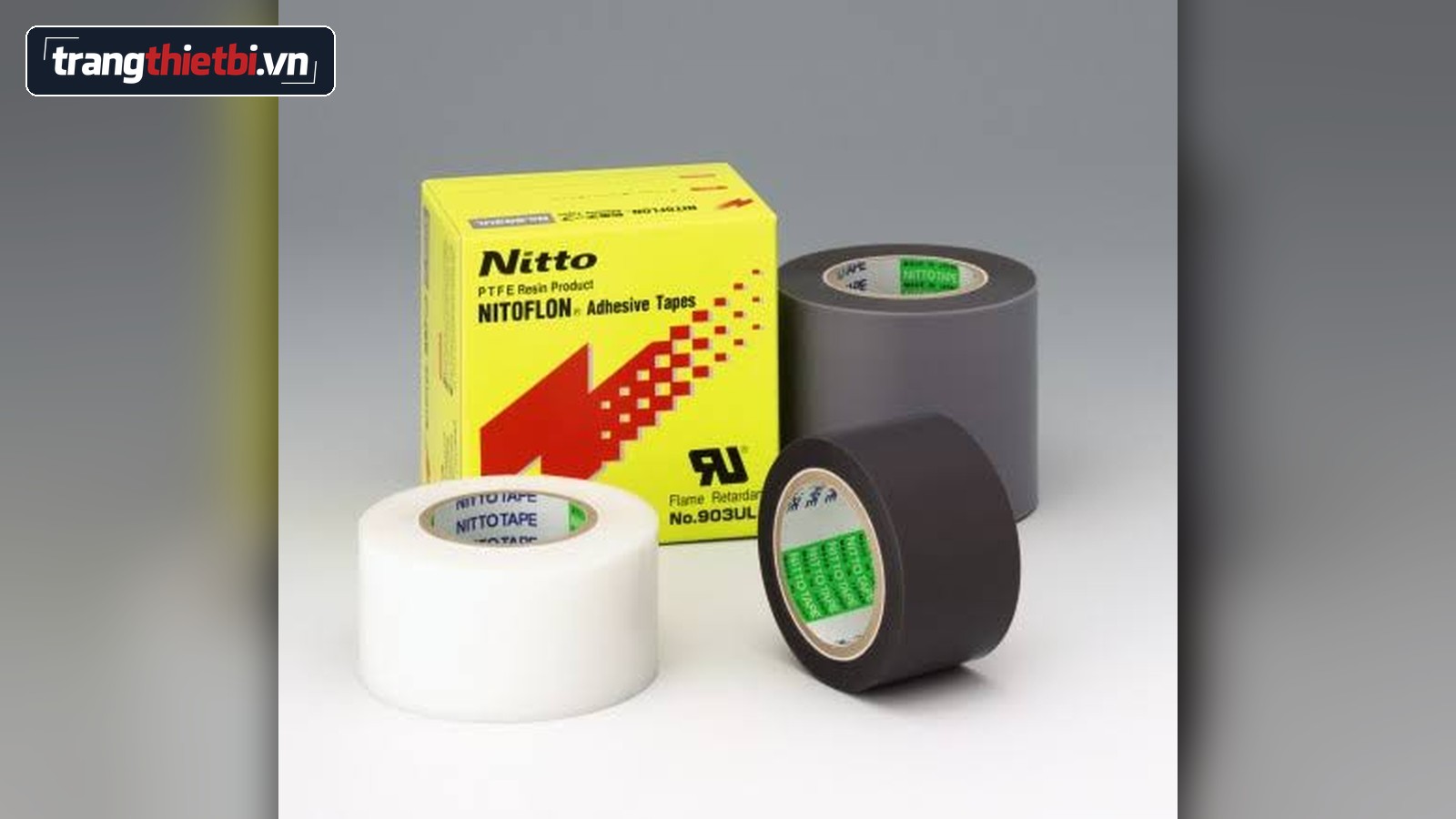 Các cuộn băng keo chịu nhiệt Teflon Nitto Nitoflon No.903UL chính hãng màu trắng và đen chuyên dụng trong công nghiệp