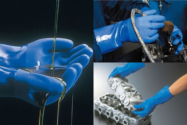 Găng tay chống dầu, chịu dầu chất liệu Nitrile, PVC và Neoprene