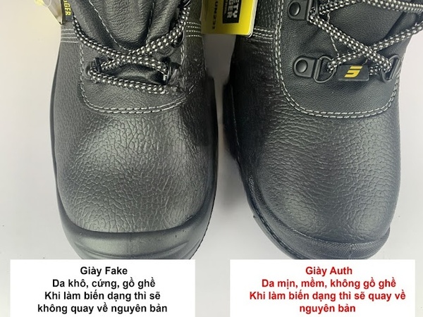 Bề mặt da giày bảo hộ Safety Jogger chính hãng có kết cấu tự nhiên, hơi sần, thấm nước từ từ