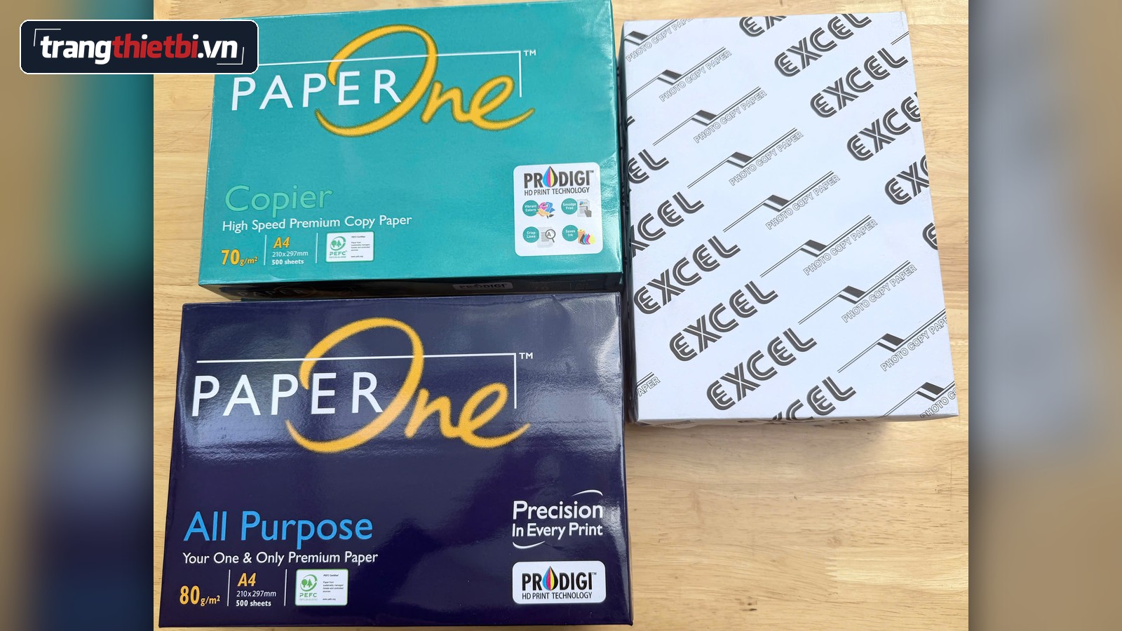 Cận cảnh các ream giấy in A4 PaperOne Copier và All Purpose chất lượng cao cho máy photocopy và máy in