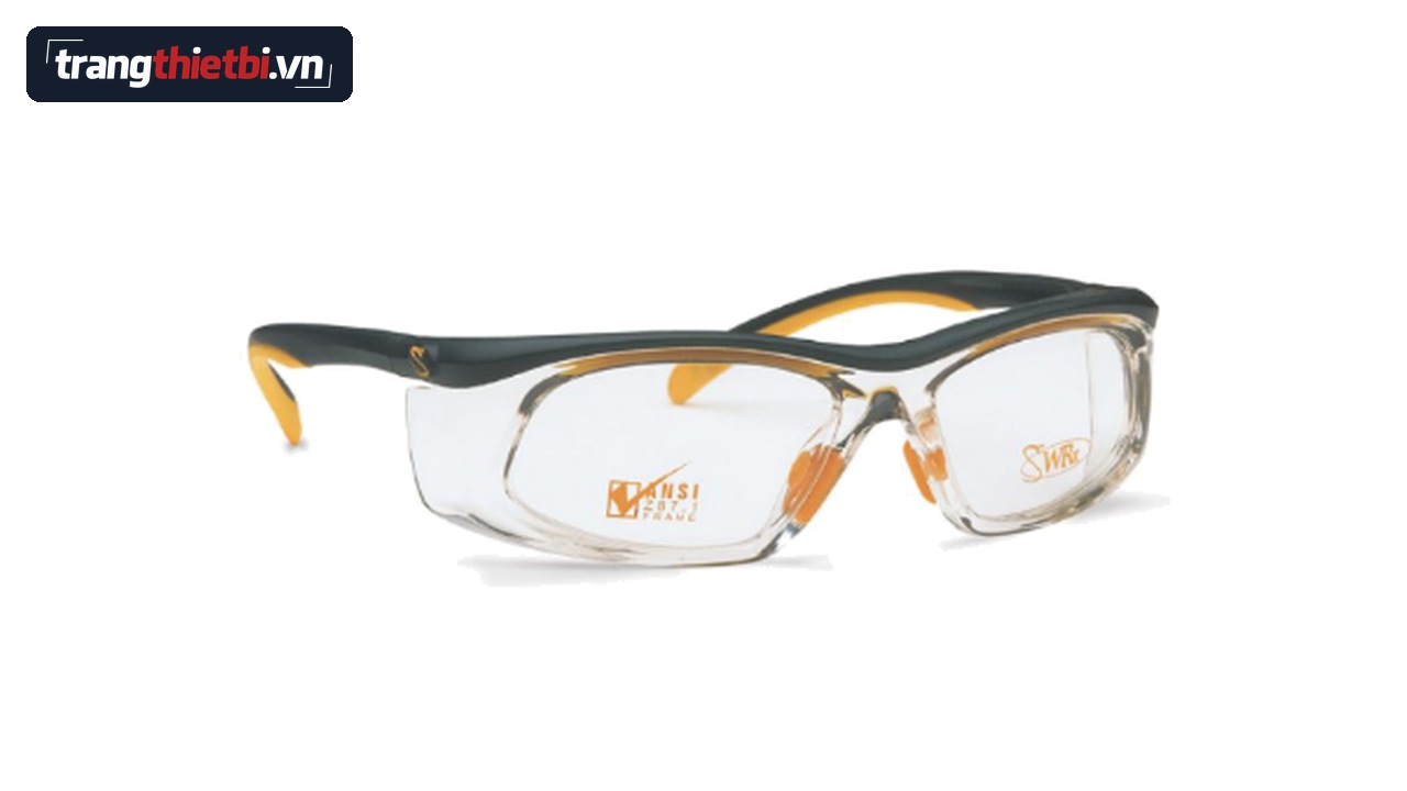 Gọng kính bảo hộ có thể lắp tròng cận Uvex Titmus SW06 màu cam xám đạt tiêu chuẩn ANSI Z87.1