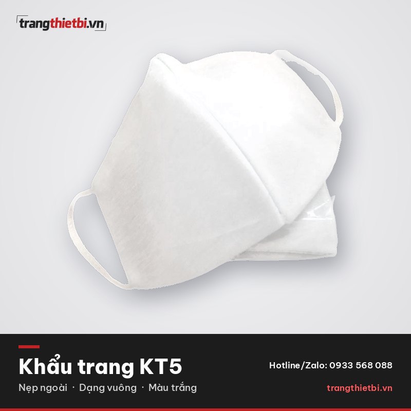 Khẩu trang KT5HV có nẹp mũi bên ngoài