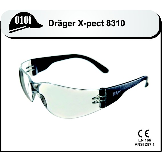 Kính bảo hộ lao động Dräger X-pect 8310 tròng kính trong suốt đạt tiêu chuẩn CE EN 166 ANSI Z87.1