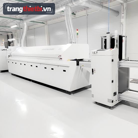 Hệ thống lò hàn reflow oven trong dây chuyền sản xuất lắp ráp linh kiện điện tử SMT I C T phòng sạch
