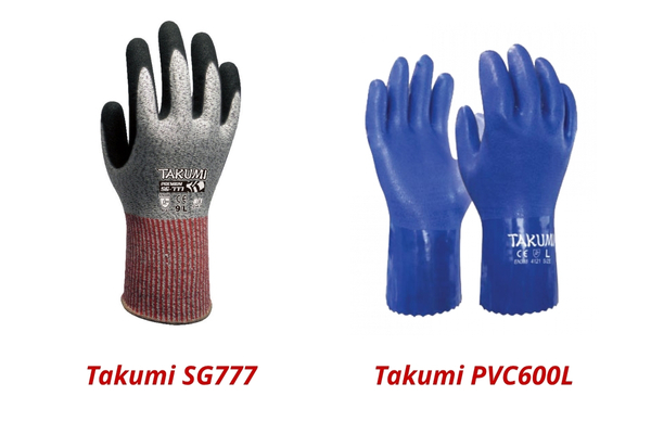 Takumi nổi tiếng với dòng SG777 chống cắt và PVC600L kháng hóa chất