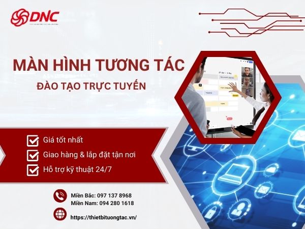 màn hình tương tác đào tạo trực tuyến