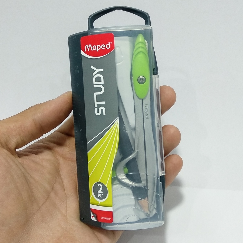 Hộp compa kim loại - chì gỗ Maped