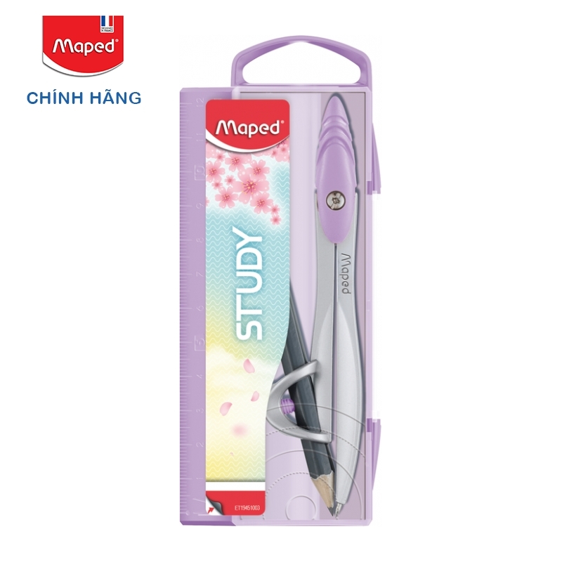 Hộp Compa kim loại Pastel - chì gỗ Maped