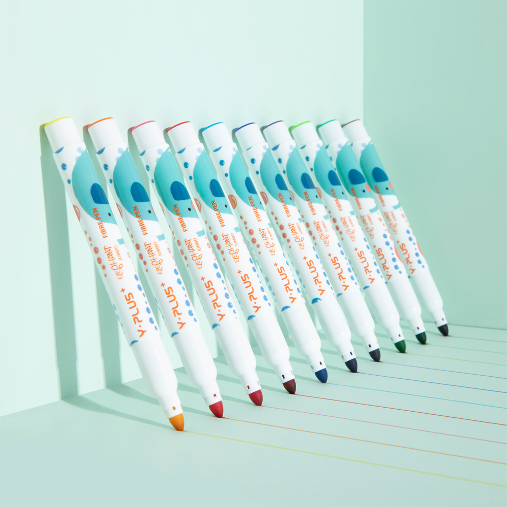 Bộ bút lông màu tô- 12 màu ELEPHANT SUPER WASHABLE JUMBO YPLUS