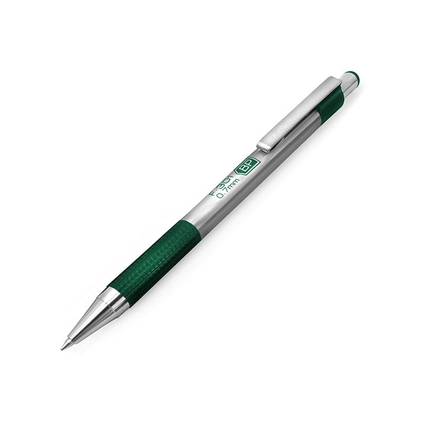 Bút bi bấm kim loại F-301 0.7 xanh lá Zebra