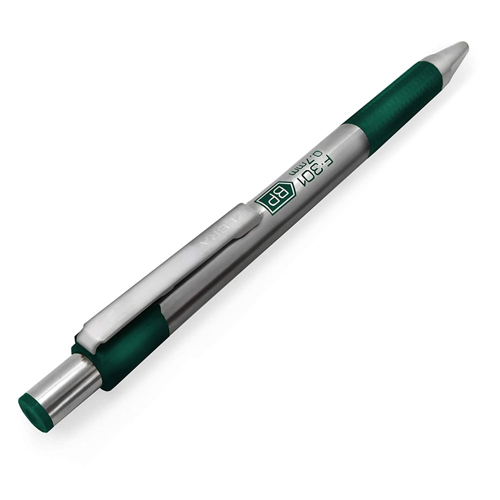 Bút bi bấm kim loại F-301 0.7 xanh lá Zebra