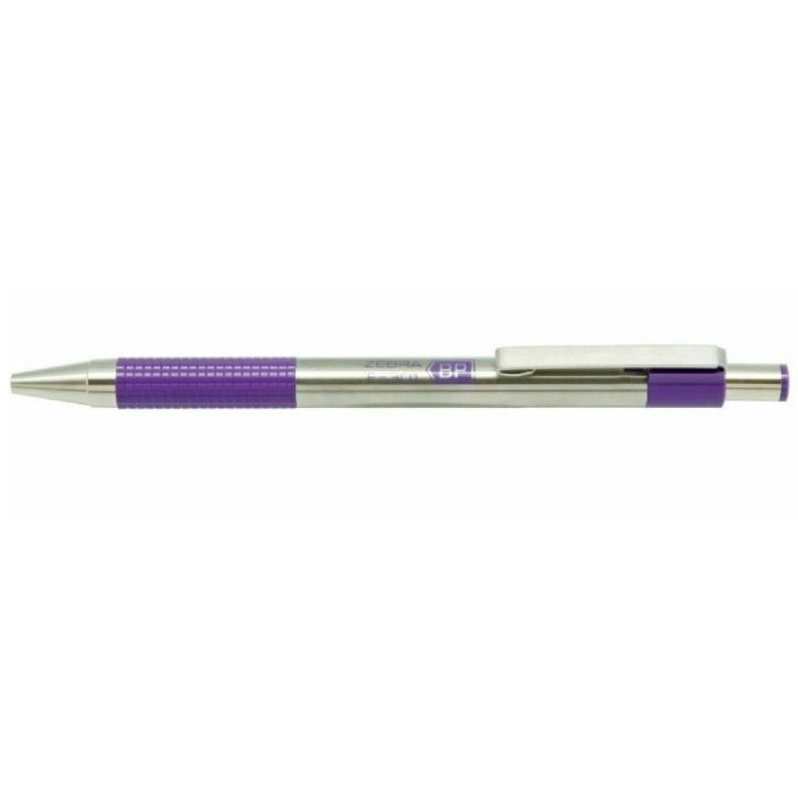 Bút bi bấm kim loại F-301 0.7 tím Zebra