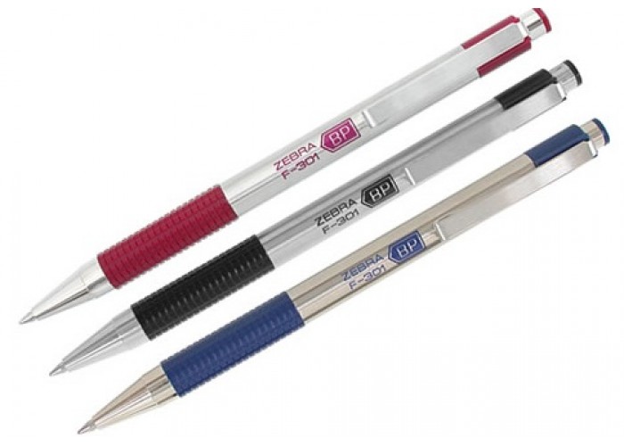 Bút bi bấm kim loại F-301 0.7 tím Zebra