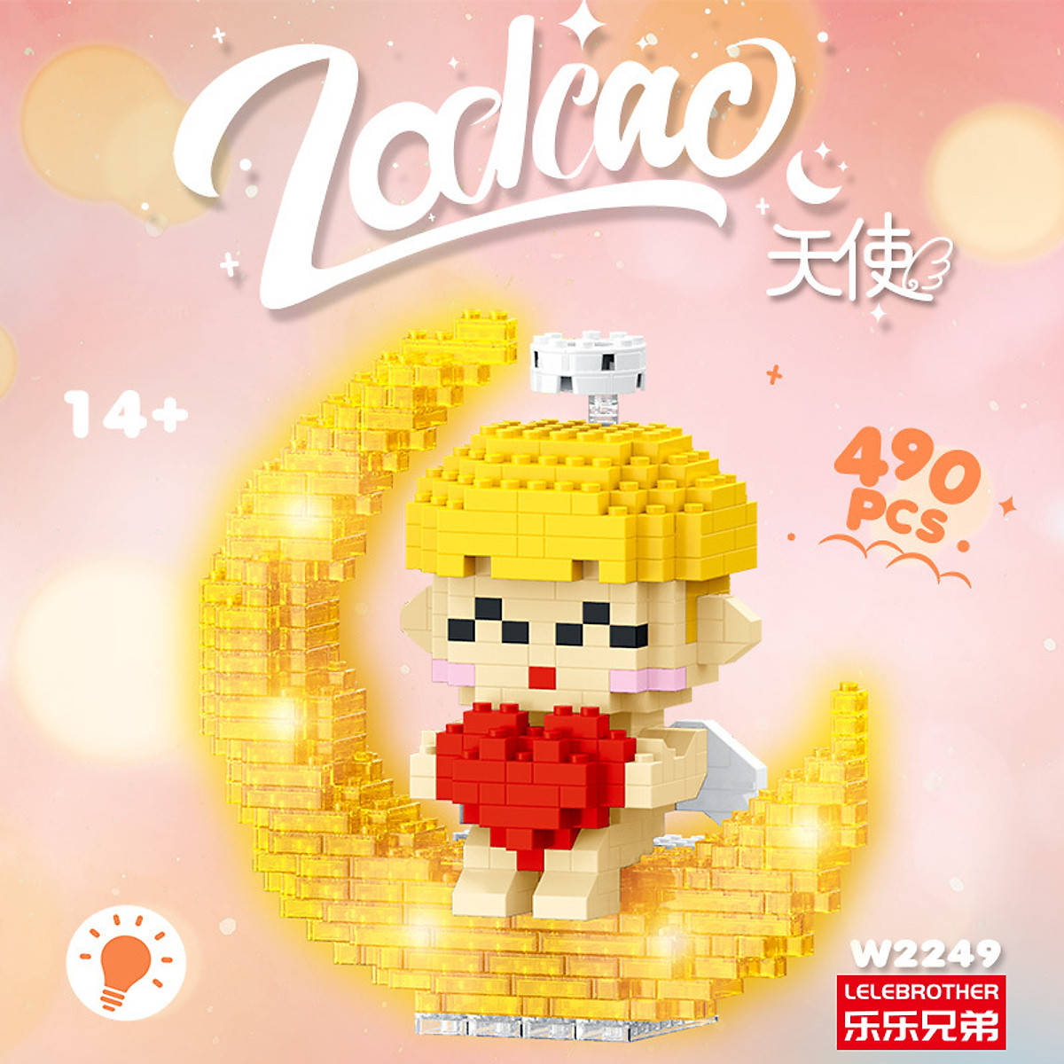 Lego mini 3D 12 Cung hoàng đạo ánh trăng có đèn phát sáng - Mã W22