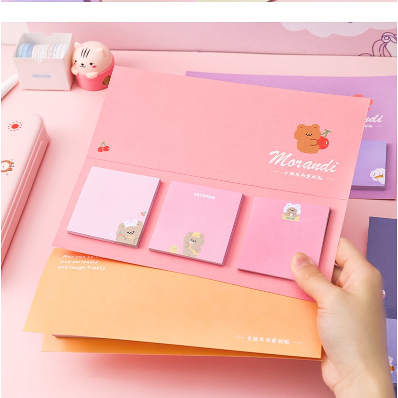 Giấy Note Morandi Sticker Hình Vuông Cute Dễ Thương