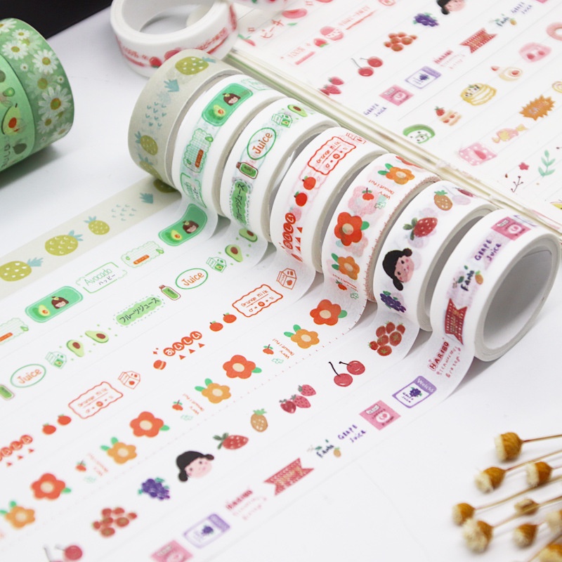 Băng keo washi đục - hộp 60 cuộn