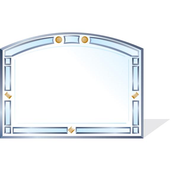 GƯƠNG CHỮ NHẬT NGANG VÒM ĐÍNH HẠT RINO - RG68H