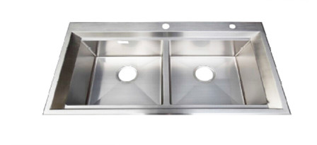 CHẬU RỬA BÁT RINO 2 HỐ NANO BẠC - RC8147NB