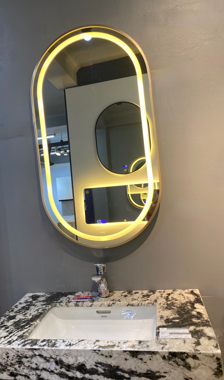GƯƠNG ĐÈN LED RINO KHUNG HỢP KIM ĐỒNG VÀNG