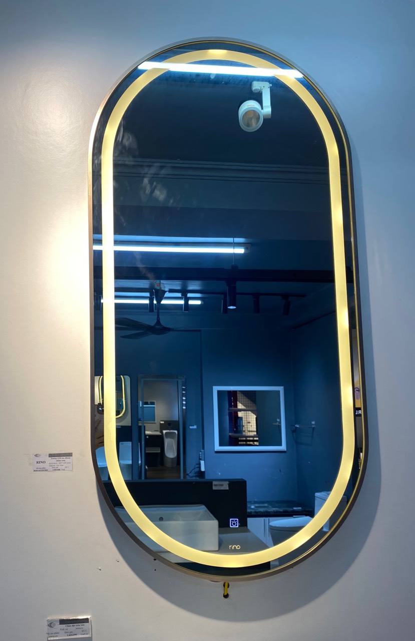 GƯƠNG RINO LED ÂM KHUNG HỢP KIM VÀNG